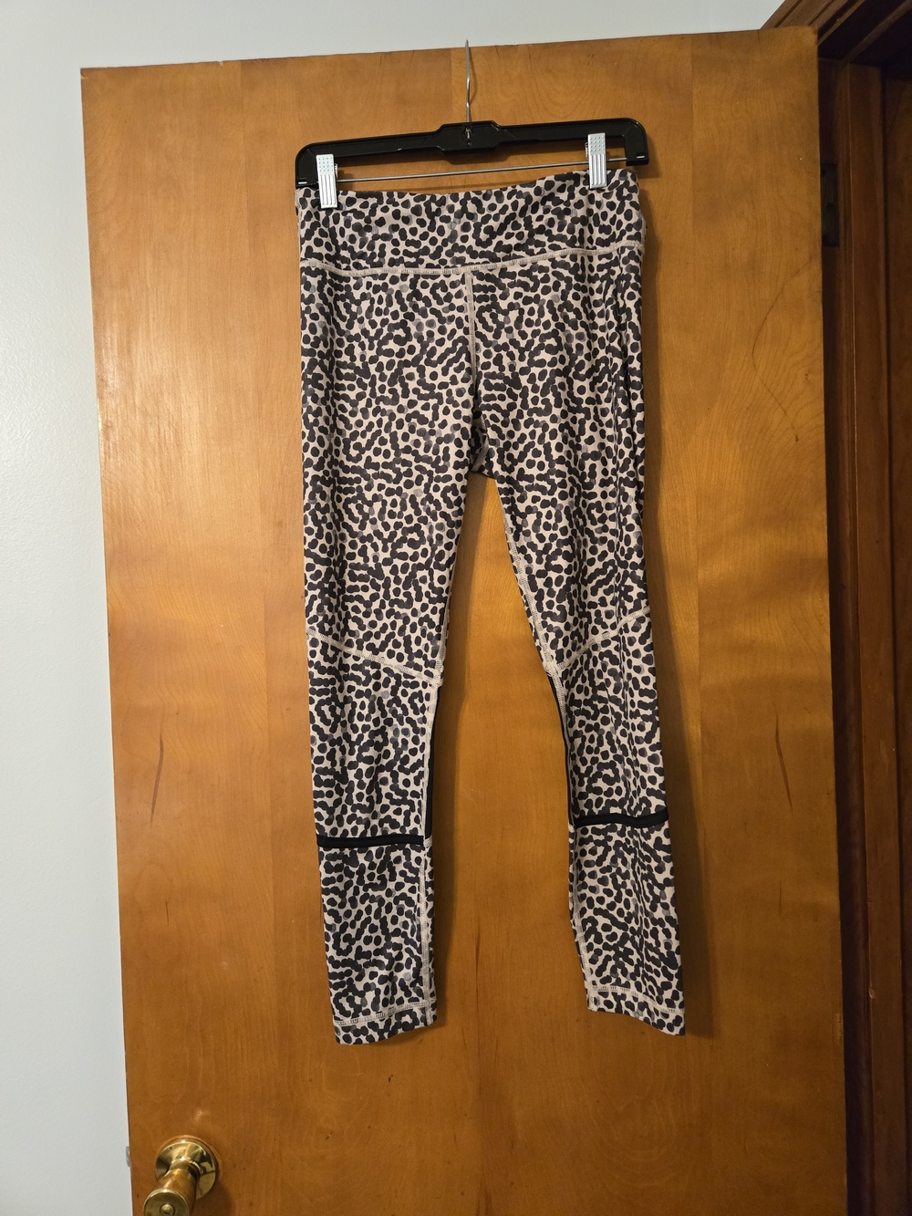 Lululemon Pace Rival Crop Leggings Ace Spot Grain Black Size 8